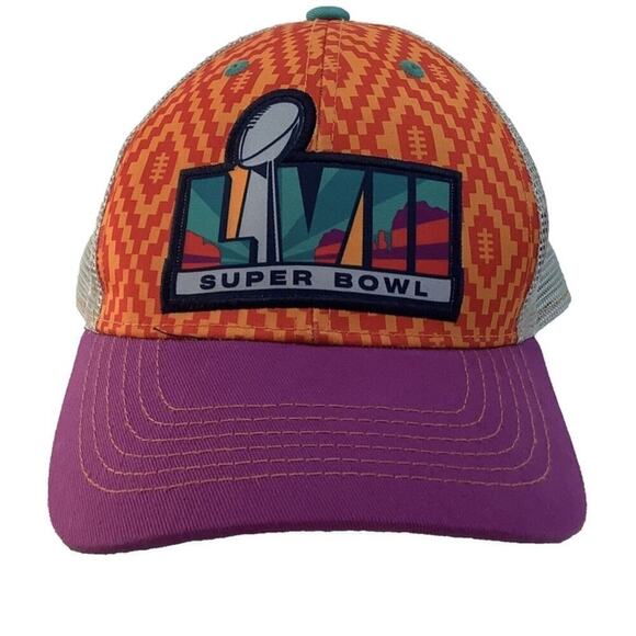 New SUPER BOWL LVII Hat Cap Mens Orange Arizona NFL Mesh SnapBack Trucker - Picture 1 of 4